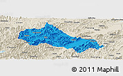 Political Panoramic Map of Tonglu, shaded relief outside