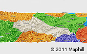 Shaded Relief Panoramic Map of Tonglu, political outside