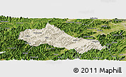 Shaded Relief Panoramic Map of Tonglu, satellite outside