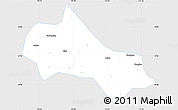 Silver Style Simple Map of Tonglu, single color outside