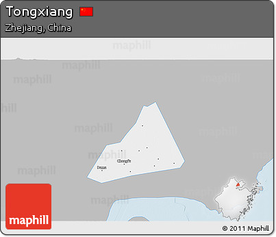 Gray 3D Map of Tongxiang, single color outside