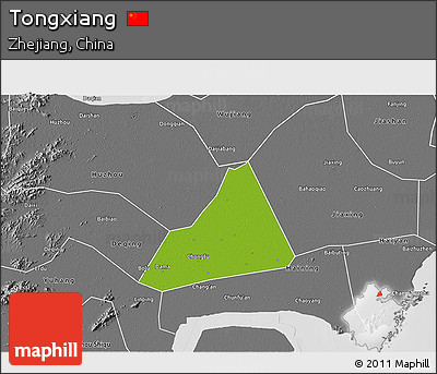 Physical 3D Map of Tongxiang, desaturated