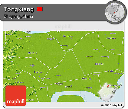 Physical 3D Map of Tongxiang