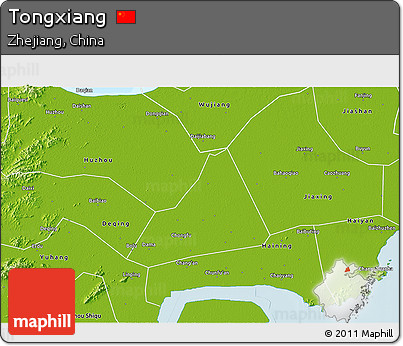 Physical 3D Map of Tongxiang