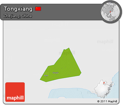 Physical 3D Map of Tongxiang, single color outside