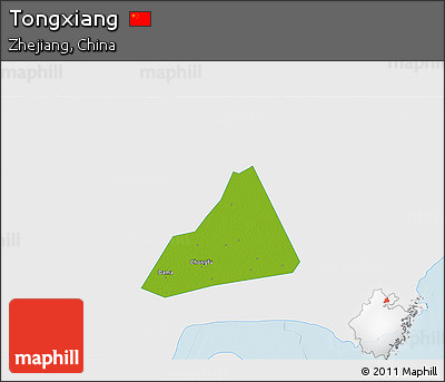 Physical 3D Map of Tongxiang, single color outside