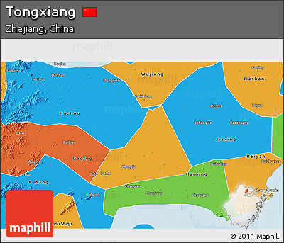 Political 3D Map of Tongxiang