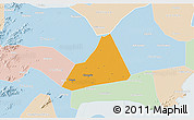 Political 3D Map of Tongxiang, lighten