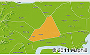 Political 3D Map of Tongxiang, physical outside