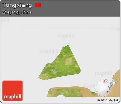 Satellite 3D Map of Tongxiang, single color outside