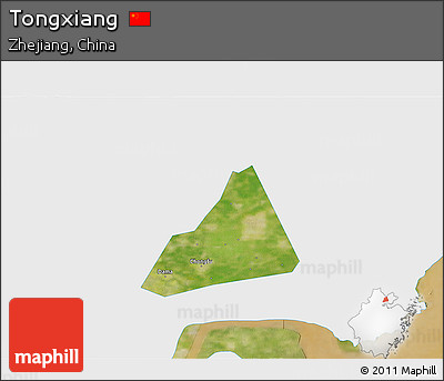 Satellite 3D Map of Tongxiang, single color outside