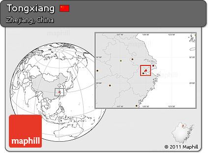 Blank Location Map of Tongxiang, highlighted country