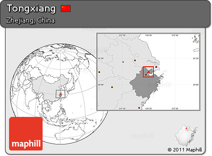 Blank Location Map of Tongxiang, highlighted country, highlighted parent region