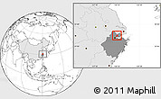 Blank Location Map of Tongxiang, highlighted country, highlighted parent region