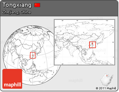 Blank Location Map of Tongxiang, highlighted parent region, within the entire country