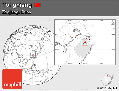 Blank Location Map of Tongxiang, highlighted parent region