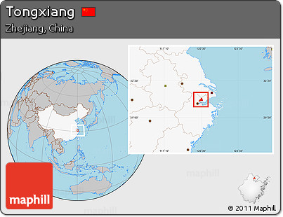 Gray Location Map of Tongxiang, highlighted country