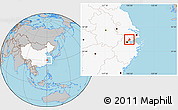 Gray Location Map of Tongxiang, highlighted country