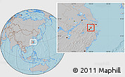 Gray Location Map of Tongxiang, hill shading