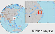 Gray Location Map of Tongxiang
