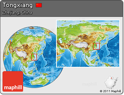 Physical Location Map of Tongxiang, within the entire country