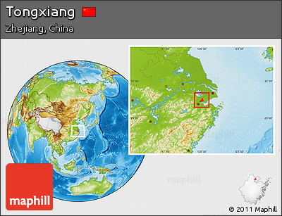 Physical Location Map of Tongxiang