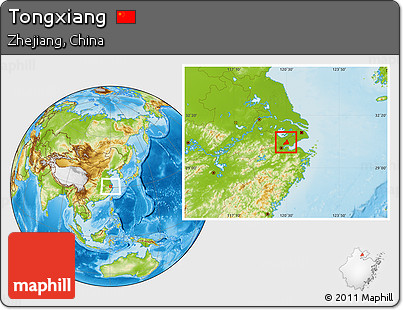 Physical Location Map of Tongxiang