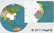 Satellite Location Map of Tongxiang, highlighted country, highlighted parent region