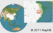 Satellite Location Map of Tongxiang, highlighted country