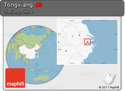 Savanna Style Location Map of Tongxiang, highlighted country