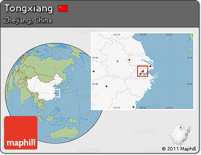 Savanna Style Location Map of Tongxiang, highlighted country