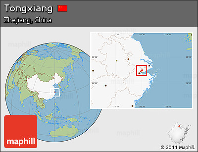 Savanna Style Location Map of Tongxiang, highlighted country