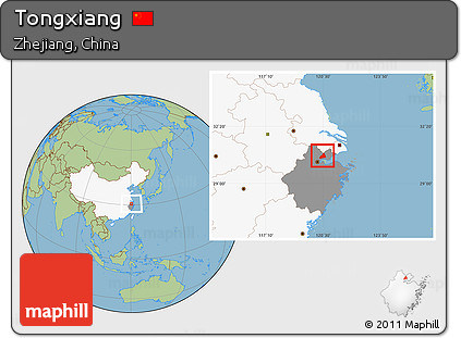 Savanna Style Location Map of Tongxiang, highlighted country, highlighted parent region