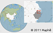 Savanna Style Location Map of Tongxiang, highlighted country, highlighted parent region, hill shading
