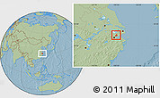 Savanna Style Location Map of Tongxiang, hill shading