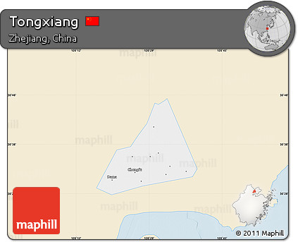Classic Style Map of Tongxiang, single color outside