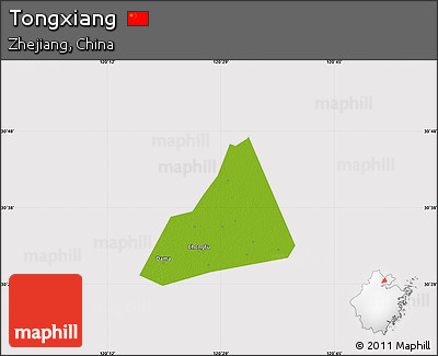 Physical Map of Tongxiang, cropped outside