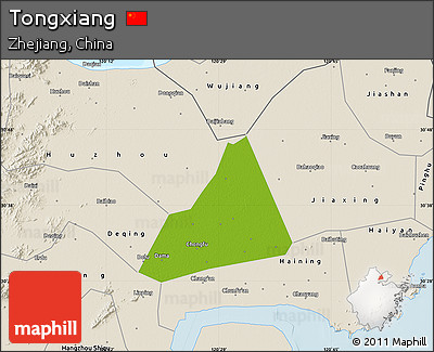 Physical Map of Tongxiang, shaded relief outside