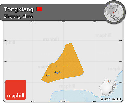 Political Map of Tongxiang, single color outside