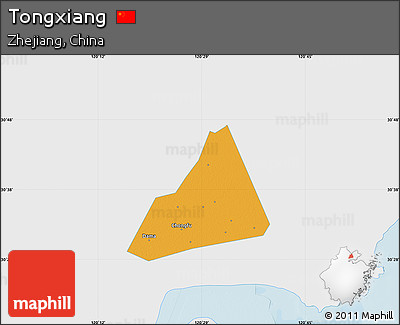 Political Map of Tongxiang, single color outside