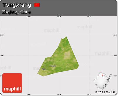 Satellite Map of Tongxiang, cropped outside