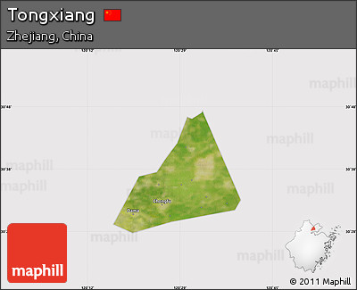 Satellite Map of Tongxiang, cropped outside