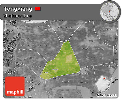 Satellite Map of Tongxiang, desaturated