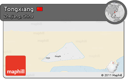 Classic Style Panoramic Map of Tongxiang, single color outside