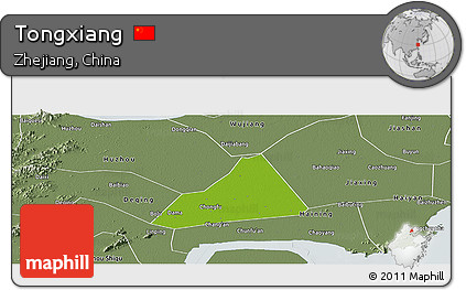 Physical Panoramic Map of Tongxiang, semi-desaturated