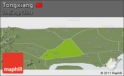 Physical Panoramic Map of Tongxiang, semi-desaturated