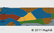 Political Panoramic Map of Tongxiang, darken
