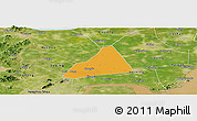 Political Panoramic Map of Tongxiang, satellite outside