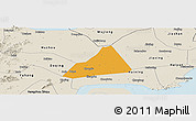 Political Panoramic Map of Tongxiang, shaded relief outside