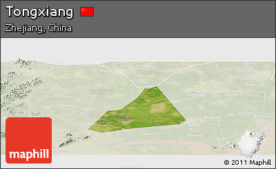 Satellite Panoramic Map of Tongxiang, lighten